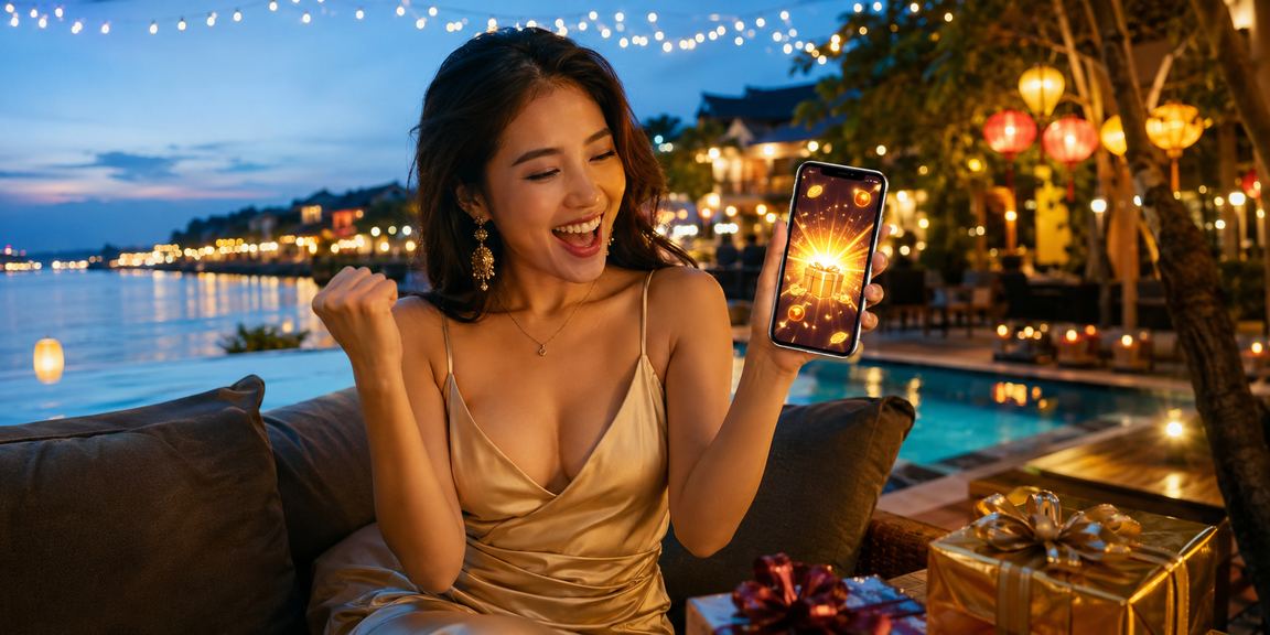 Người dùng Việt Nam truy cập se2 qua điện thoại tại quán cà phê Hội An